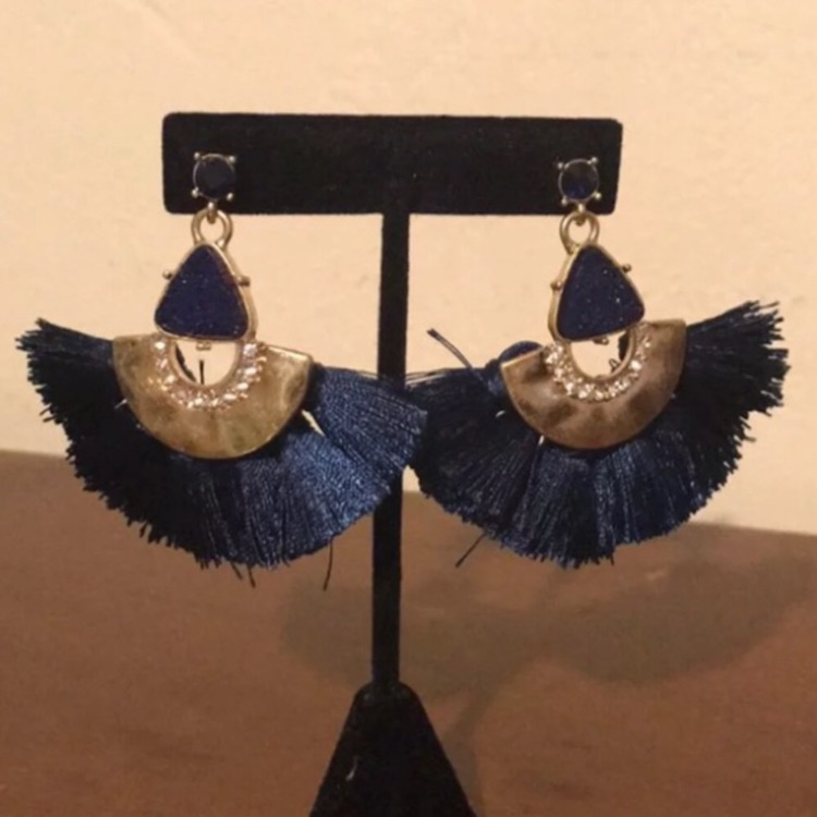 Blue Earrings Blue Fashion